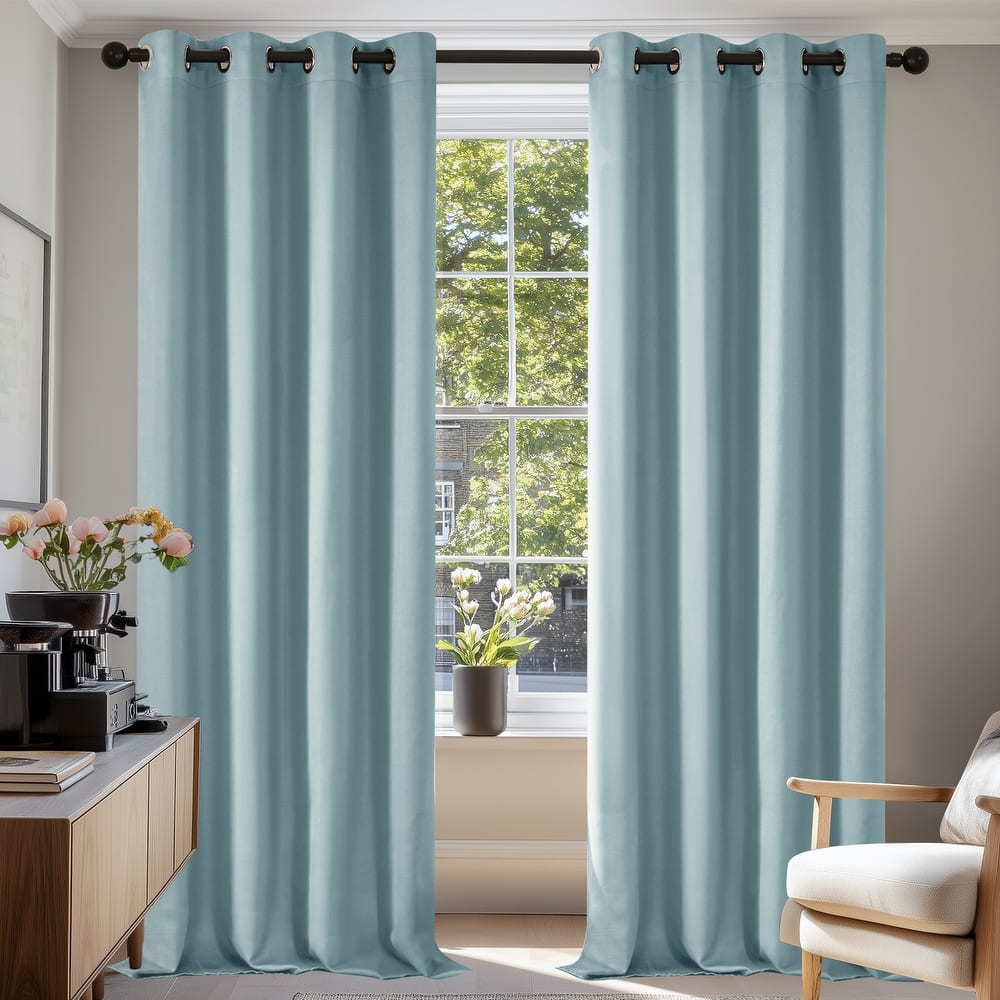 Deconovo Grommet Living Room Room Darkening Curtains (2 Panel)