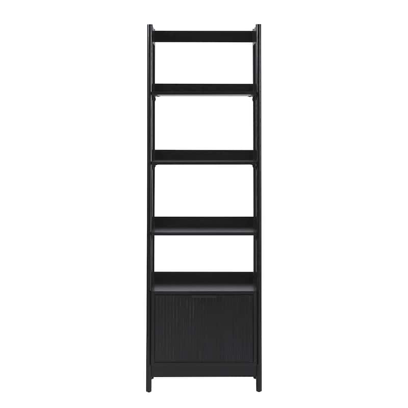 Transitional Narrow Bookshelf with Drawer on Bottom