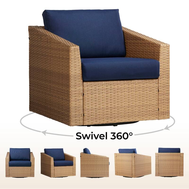 Oakley Outdoor Wicker Patio Furniture Swivel Chair