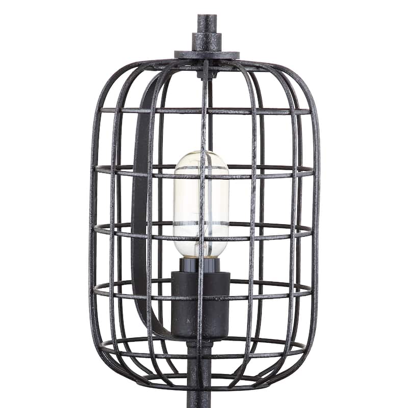 Odette 20" Industrial Metal Table Lamp, Black/Silver by JONATHAN Y