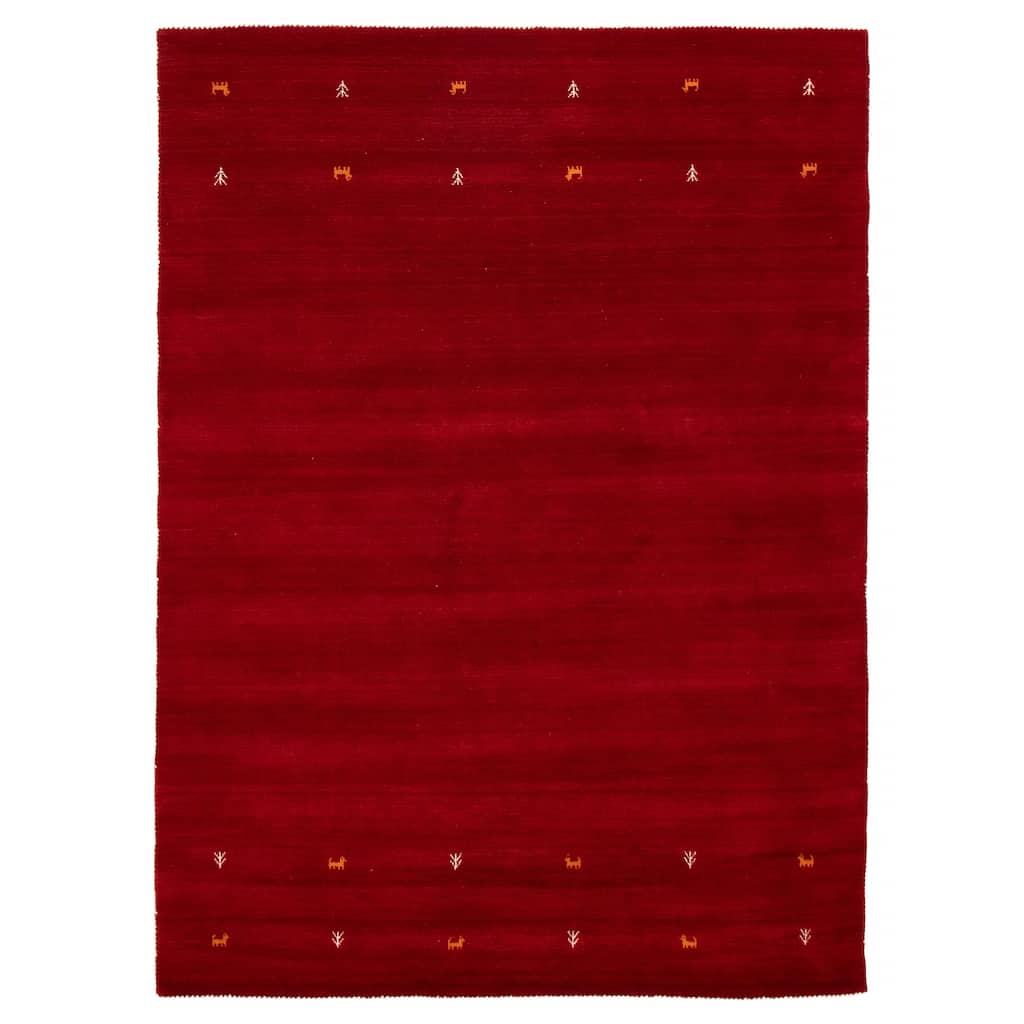 Kashkuli Gabbeh Red Rug 6'10" x 9'4" - 6'10 x 9'4