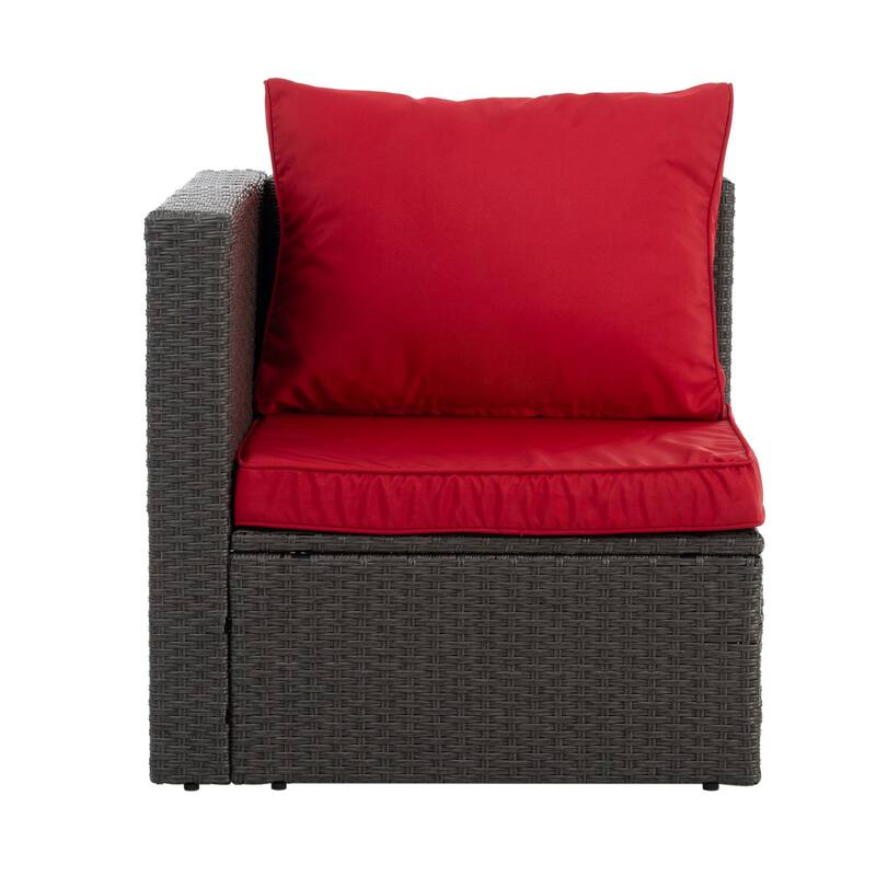 Outdoor Wicker Weaving Conversation Combo Set of 7