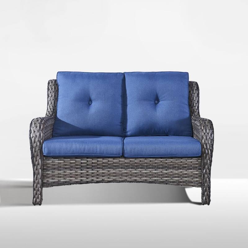 Gymojoy Stylish Patio Loveseat 2 Seat Sofa with Water-Resistant Olefin Cushions