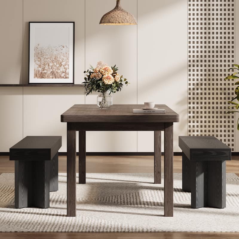 Farmhouse Wooden Dining Bench, 47" Indoor Kitchen Table Bench