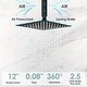 preview thumbnail 28 of 33, 12" Ceiling Mount Rainfall 3 Way Thermostatic Shower Faucets Sets with 6 Body Jets