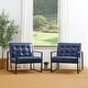 preview thumbnail 7 of 108, Glitzhome Set of Two 30.5"H Mid-Century PU Leather Tufted Accent Chairs