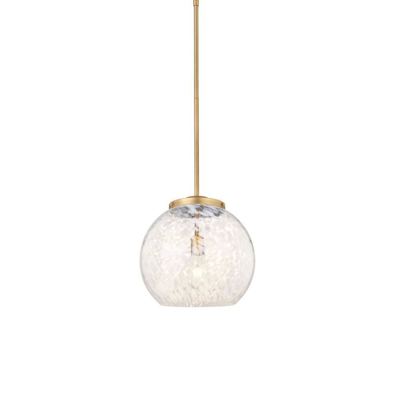 Innovations Lighting 221-1S-17-14 White Mouchette Pendant White - Brushed Brass
