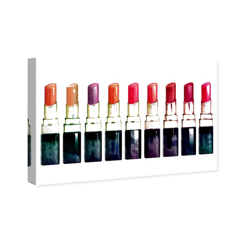 Wynwood Studio Canvas Fashion and Glam Lipstick Galore Red and Dark Red Glam Wall Art Canvas Print