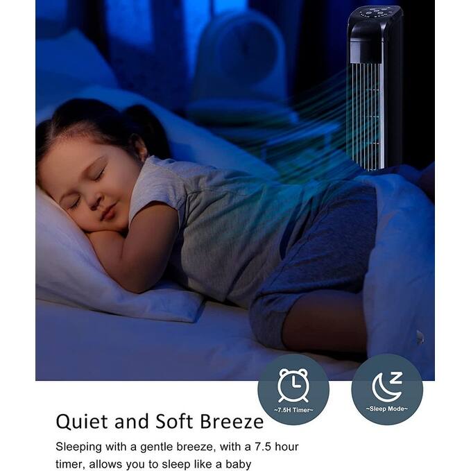 Oscillating Tower Fan with Remote, Electric Standing Tower Fan Floor Fan