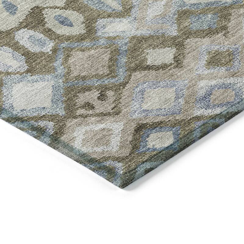 Machine Washable Indoor/ Outdoor Boho Moroccan Chantille Rug