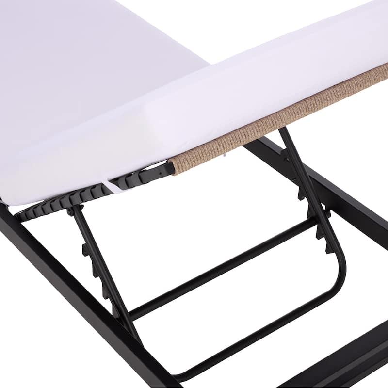 SAFAVIEH Outdoor Living Arman Lounger with Cushion - 79"W x 26"D x 15"H