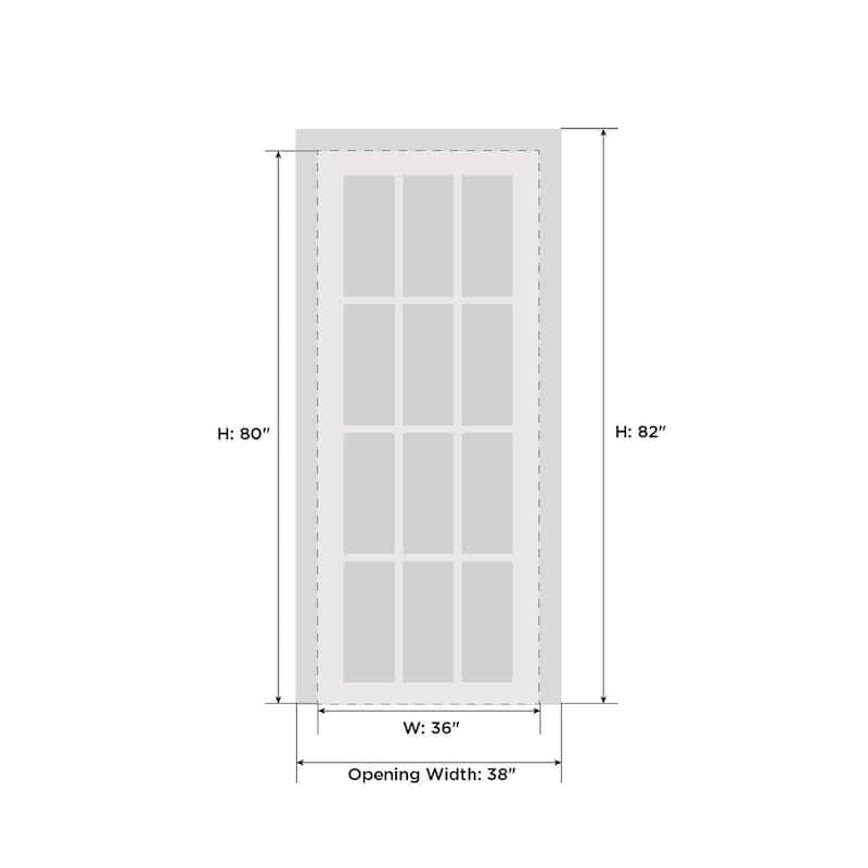 SartoDoors Veregio 7412 | Interior French Doors French Door | Solid Wood w/ Glass | Slab Only | 18x80, Antracite