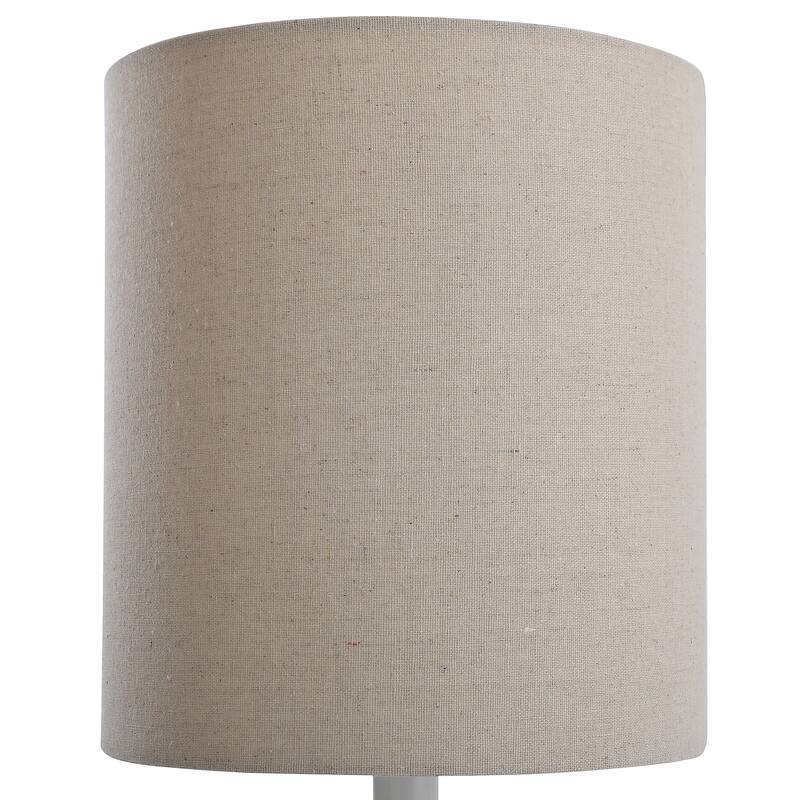 StyleCraft Seashell Motif White Table Lamp - White Hardback Fabric Shade