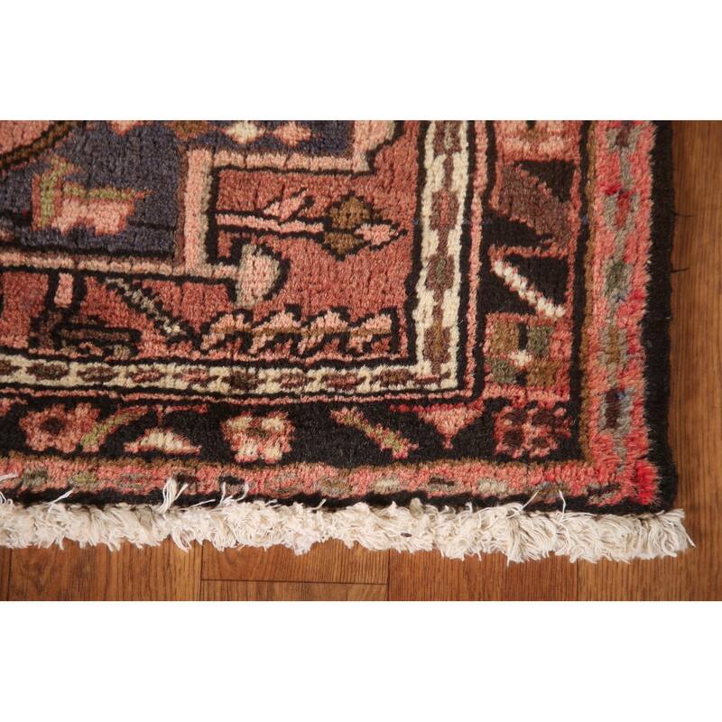 Pink Gharajeh Persian Vintage Runner Rug Handmade Wool Carpet - 2'3"x 6'7"