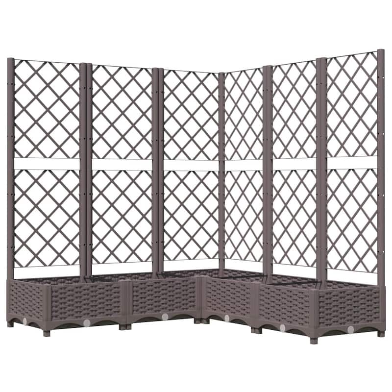 vidaXL Garden Planter with Trellis Plant Pot Flower Box Raised Bed Outdoor PP