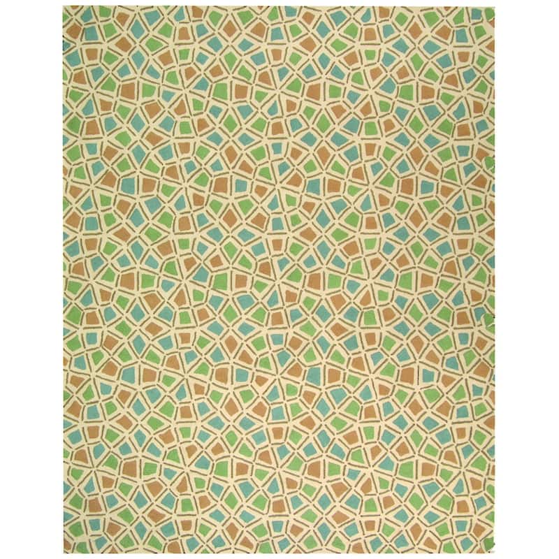 SAFAVIEH Handmade Newport Taliyah Modern Cotton Rug - 8'6" x 11'6" - Blue/Green