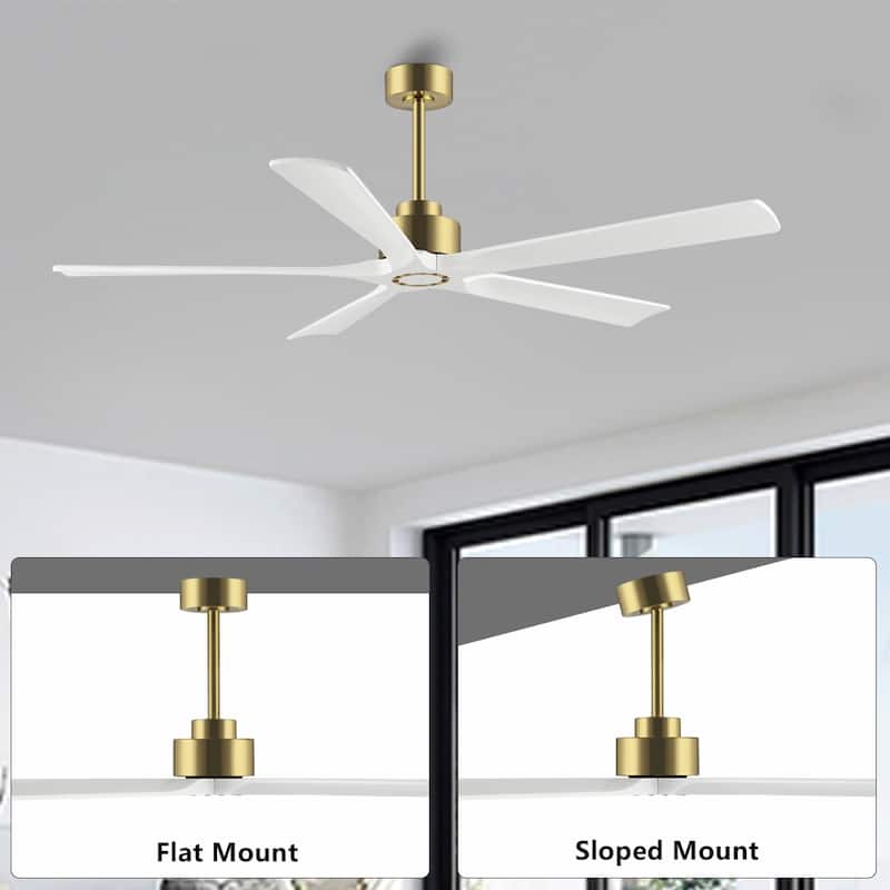 WINGBO 60" Solid Wood DC Motor Indoor Ceiling Fan with Remote·