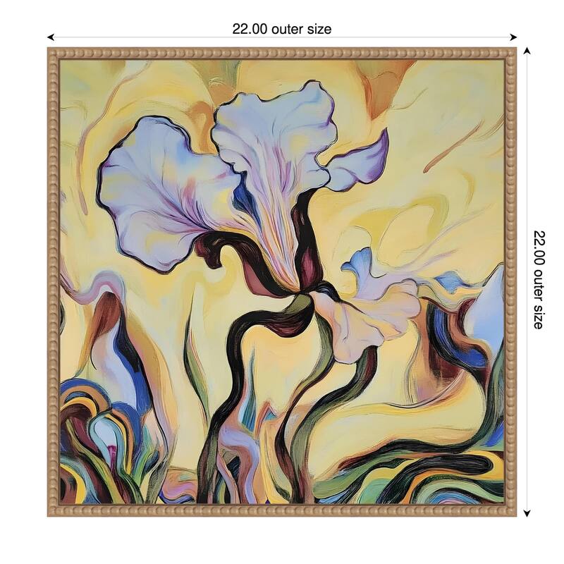 Iris In Mallorca by Elena Avanesova Framed Canvas Wall Art Print - 22 x 22 in