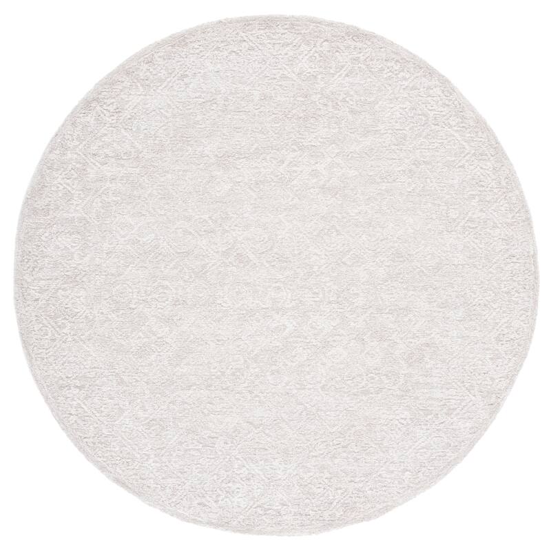 Martha Stewart by SAFAVIEH Handmade Slavomila Wool Rug - 6' Round - Light Grey/Taupe