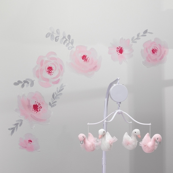 Bedtime Originals Blossom Pink//Gray Watercolor Floral Baby Fitted Crib Sheet