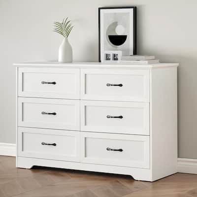 White 6 Drawer Dresser Closet Storage Tower Organizer Unit for Bedroom