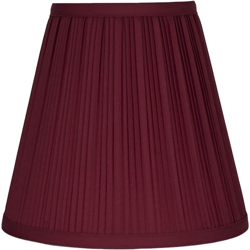 Many Selections Table Lamp Shade, 5 inch Top, 9 inch Bottom, 8.5 inch Slant - Single - Burgundy Pleated