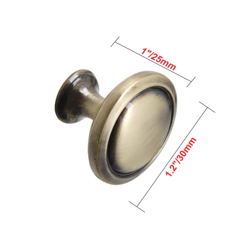 Utopia Alley Luna Cabinet Ring Pull Knob - Vintage Cabinet Hardware with Hand Finished Antique Brass, Pull Knobs 1.2"