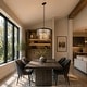 preview thumbnail 2 of 13, LNC Tifany Modern 4-Light Drum Colored Glass Chandelier for Dining Room Foyer - D 18" x H 15"