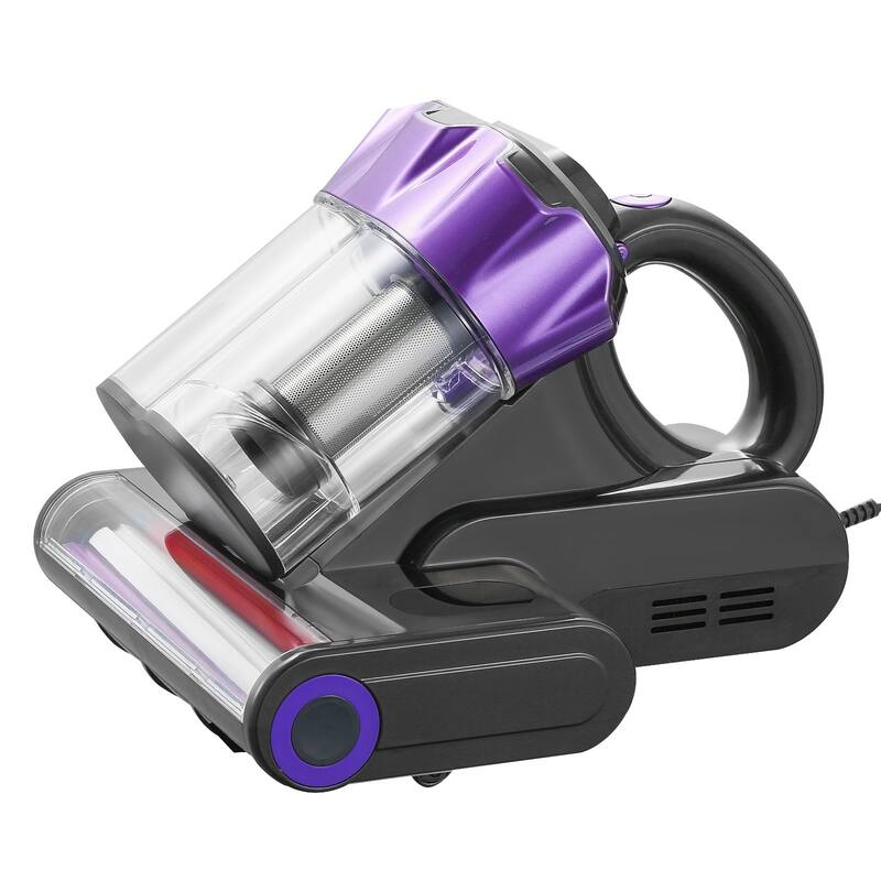 Mattress Vacuum Cleaner with 550W Motor, 18KPa Suction - 10.6 x 9.1 x 8.3 in - Grey/Purple
