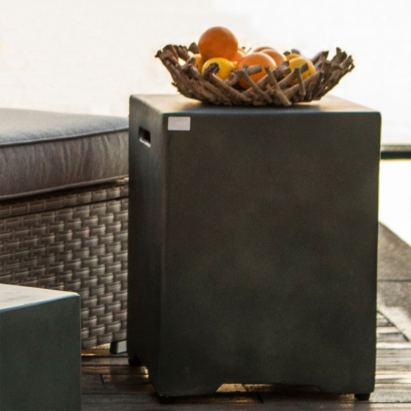 COSIEST Concrete Outdoor Propane Tank Cover Table