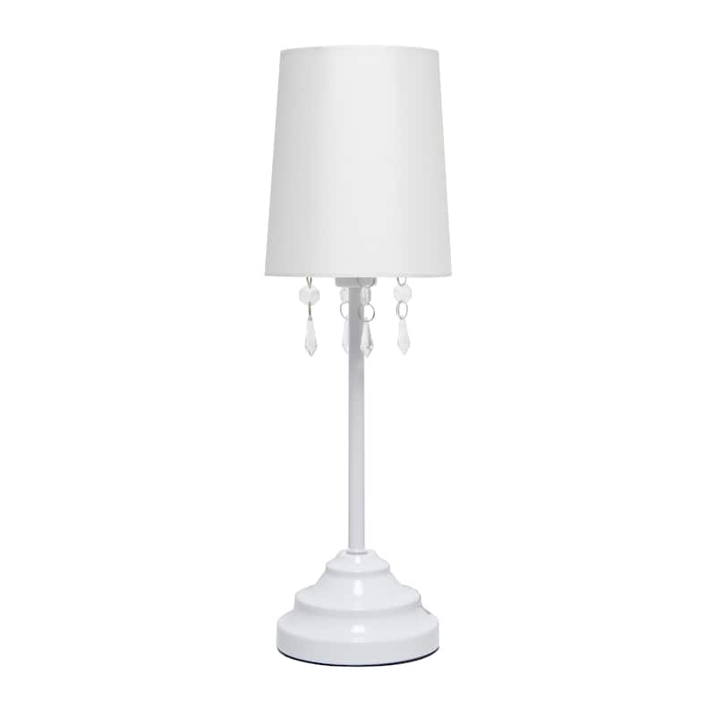 Creekwood Home 17.25" Contemporary Crystal Droplet Table Lamp - 17.25 - White