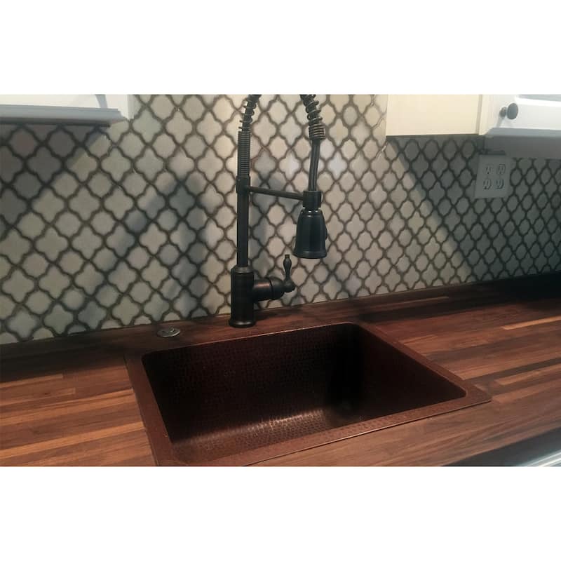 20-in Hammered Copper Kitchen/Bar/Prep Single Basin Sink (BREC20DB)