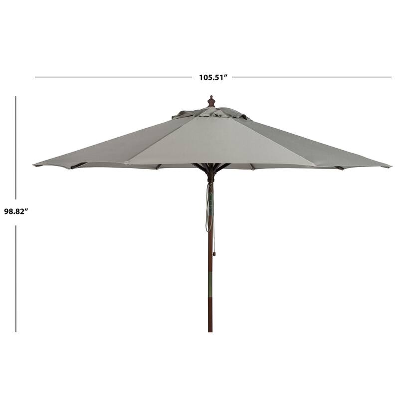 SAFAVIEH Zlatana 9 Ft Wooden Outdoor Umbrella