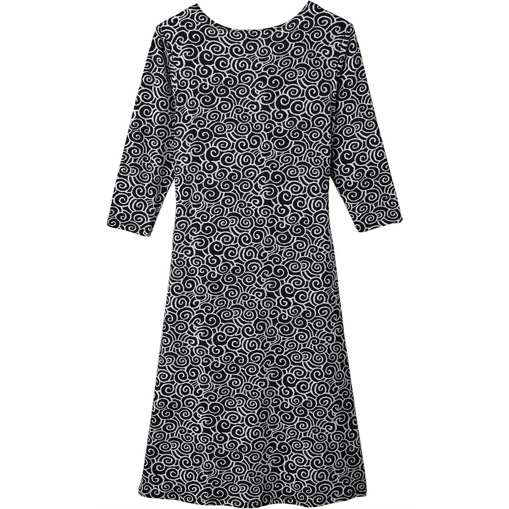 Shop Women S A Line Dress Simple Swirls Black White 3 4