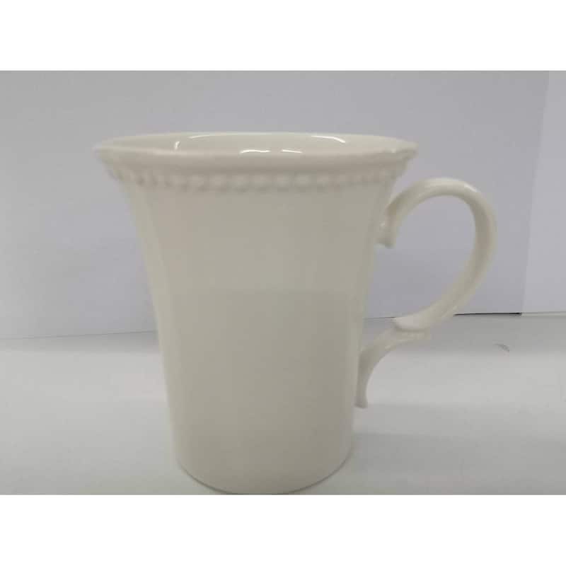 Red Vanilla Pinpoint White Mug 14oz Set/4