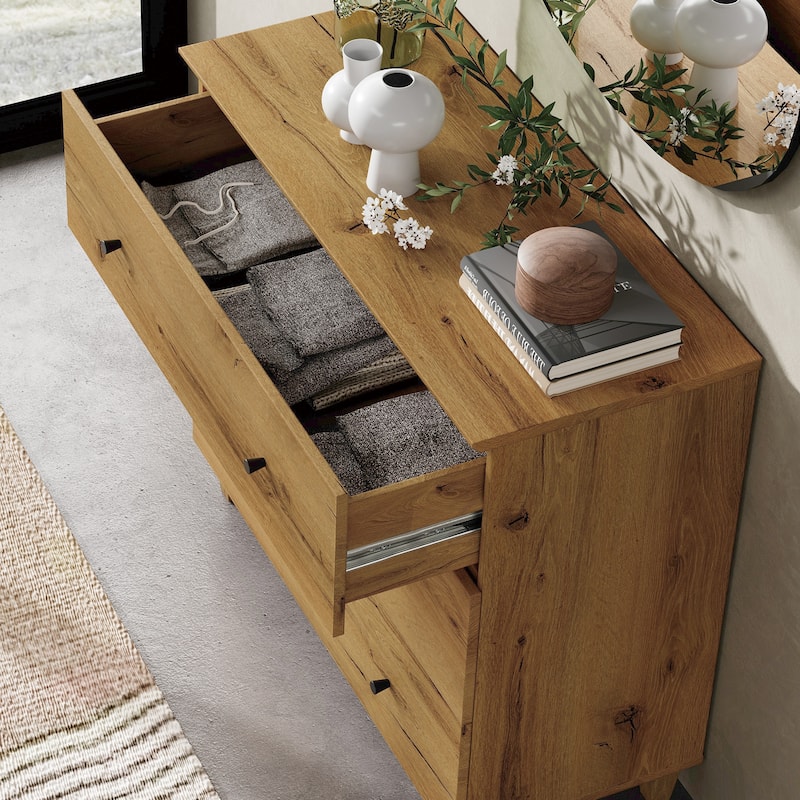 WAMPAT 6-Drawer Dresser and Nightstands Set of 3 for Bedroom, 70.8"