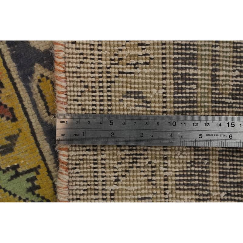 Hand Knotted Oriental 100% Wool Carpet Traditional Floral Navy Blue & Blues Tabriz Area Rug - 12' 5'' X 8' 3''