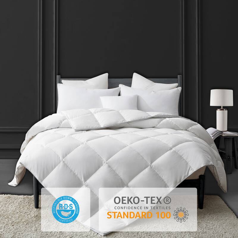 Lightweight & Year-round White Goose Down Duvet Comforter-White