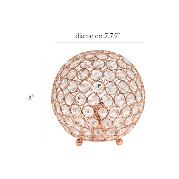 dimension image slide 4 of 5, Elegant Designs Crystal Ball Sequin Chrome Table Lamp