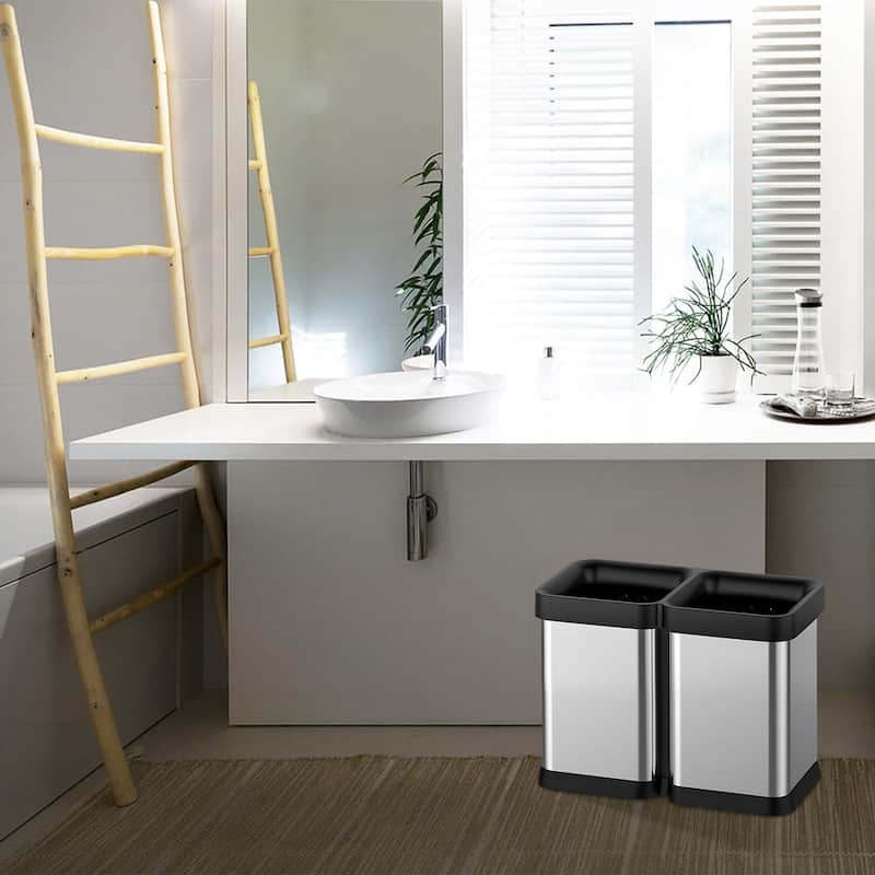 Dual Trash Can, Open Top Waste Bins