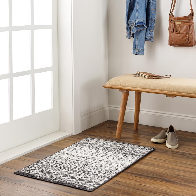 Livabliss Elaziz Moroccan Geometric Area Rug - Black - 2' x 2' 11"