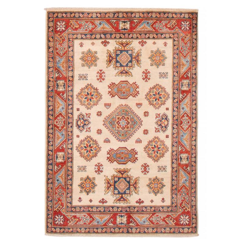 ECARPETGALLERY Hand-knotted Uzbek Ghazni Ivory Wool Rug - 3'11 x 5'9 - Ivory - 3'11 x 5'9