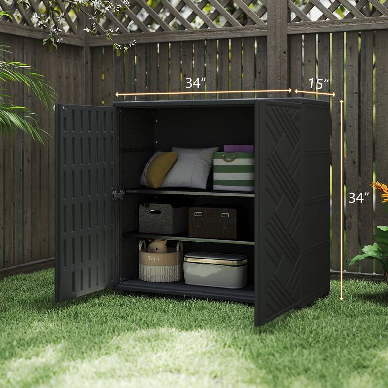 Outdoor Resin Deck Box Storage Shed for Garden,Patios,Backyards,Tools