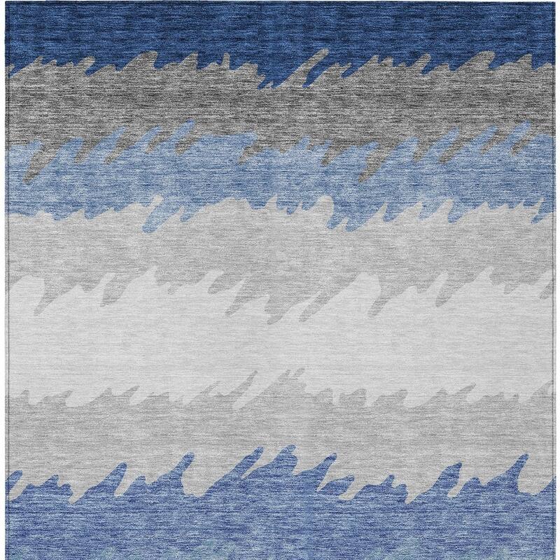 HomeRoots Striped Transitional Rectangle Outdoor Rug