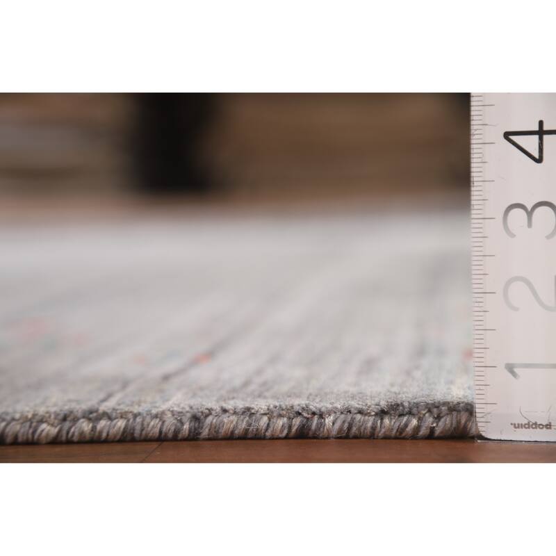 Striped Gabbeh Oriental Area Rug Hand-Knotted Tribal Wool Carpet - 7'10"x 9'9"