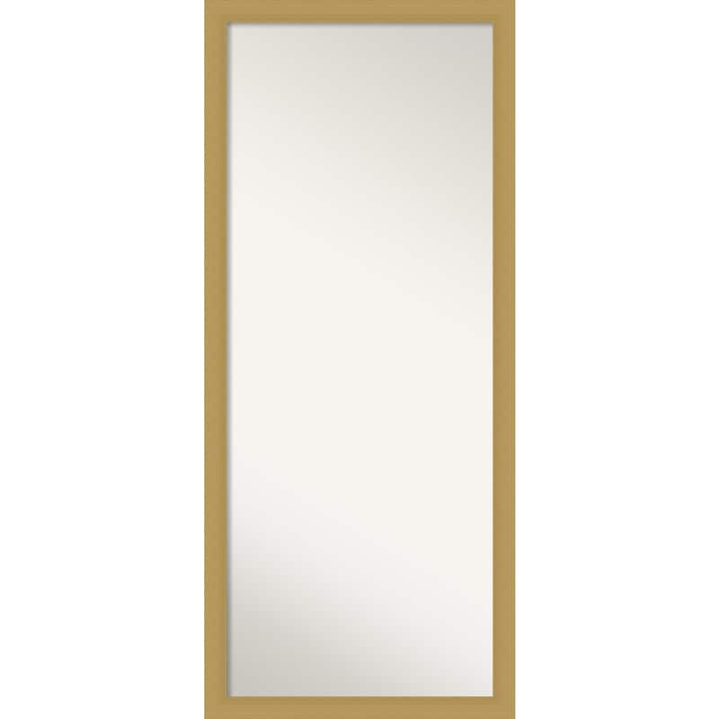 Non-Beveled Wood Full Length Floor Leaner Mirror - Grace Brushed Gold Frame - Grace Brushed Gold - Outer Size: 28 x 64 in