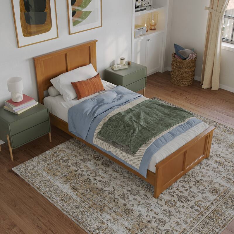 Charlotte Solid Wood Low Profile Platform Bed with Matching Footboard