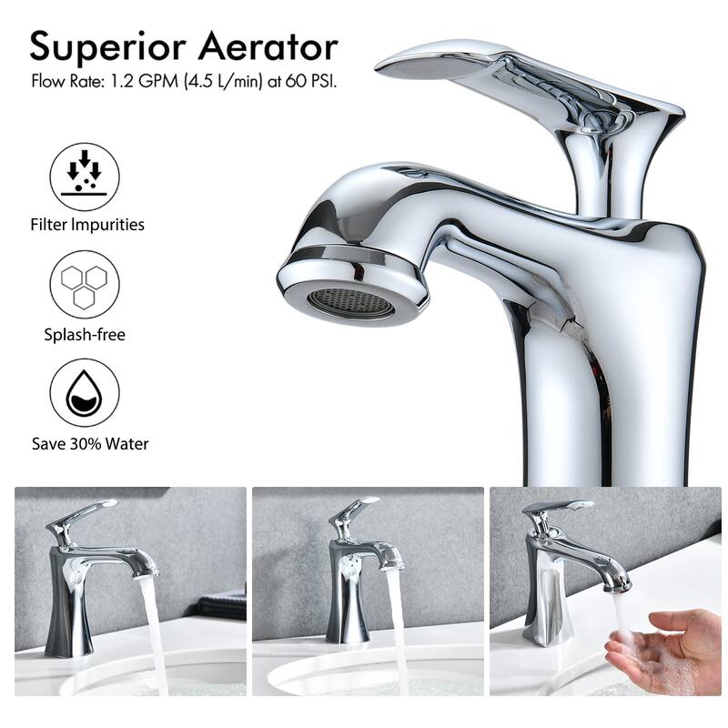 BATHLET Single Hole Single Handle Bathroom Sink Faucet