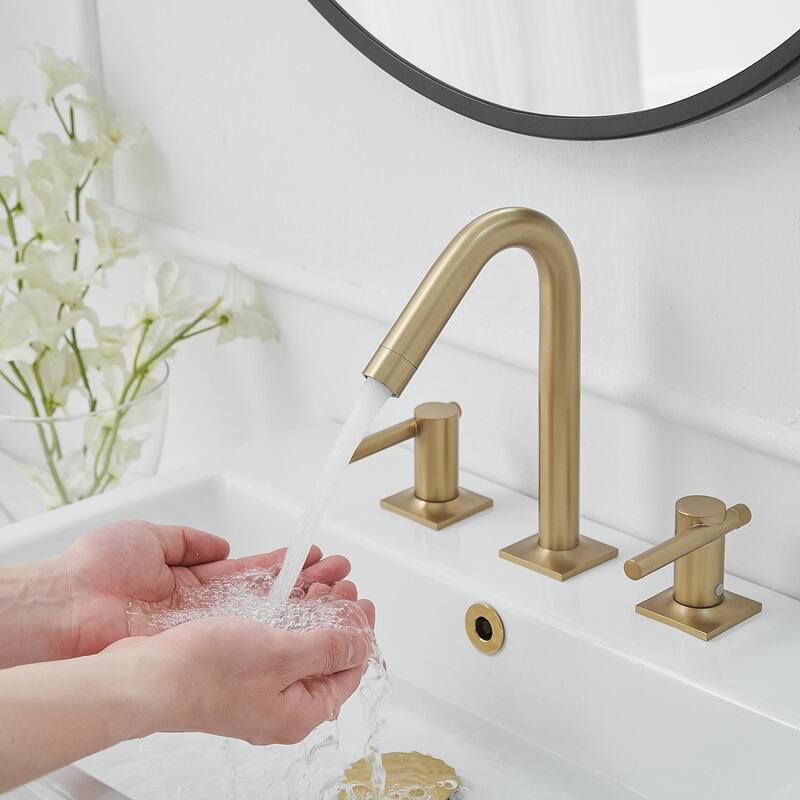 8 in. Widespread High-Arc Bathroom Faucet With Drain Kit