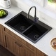 preview thumbnail 6 of 74, Karran 33" Top Mount Double Equal Bowl Quartz Kitchen Sink Kit - 33" x 22" x 9"